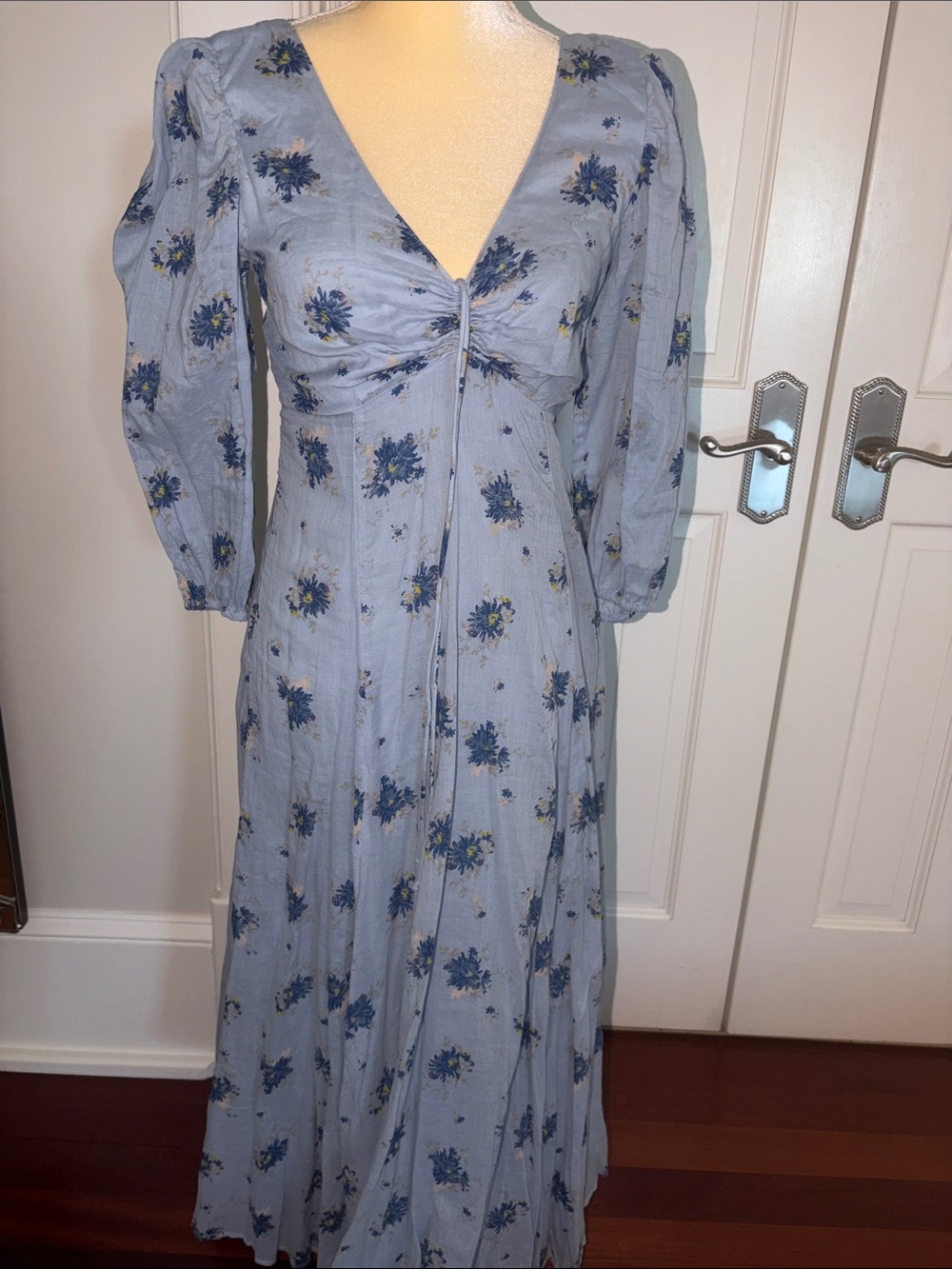 Free People Light Blue Floral Maxi Dress